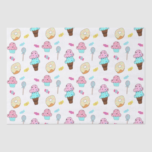 Avryl Fleur's Cute Ice Cream Cone Cupcake Doughnut Tissue Paper (Front)