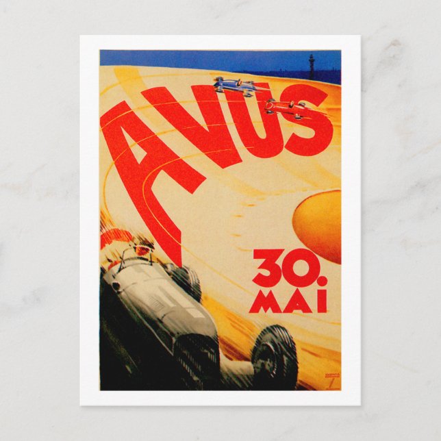 AVUS ~ Vintage Race Car Track Berlin Germany Postcard (Front)