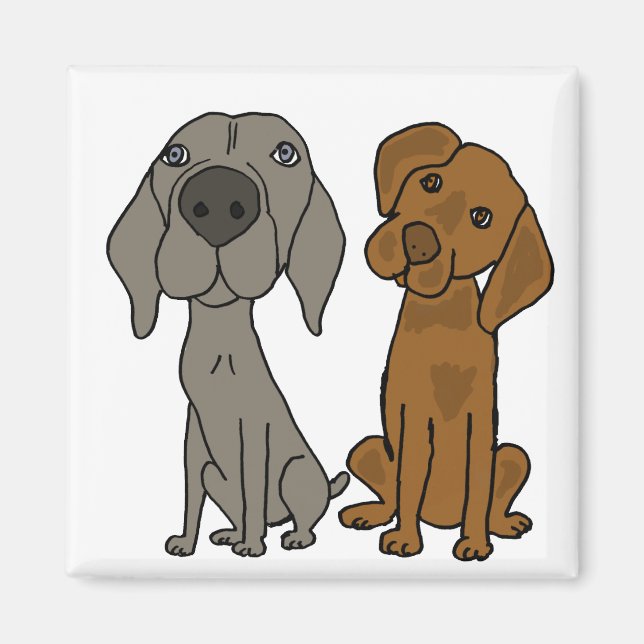 AW- Cartoon Weimaraner and Pointer Magnet (Front)