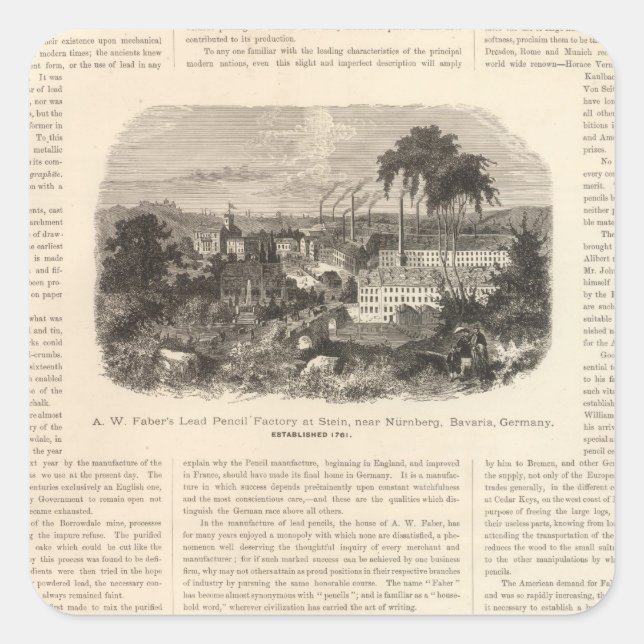 AW Faber's Lead Pencils Square Sticker (Front)