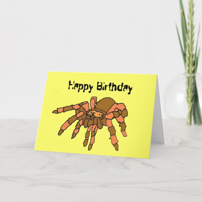AW- Funny Spider Birthday Card (Front)