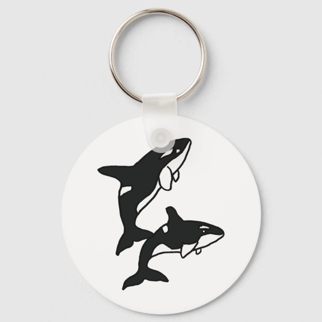 AW- Leaping Killer Whales Keychain (Front)