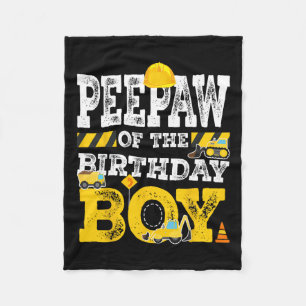 Aw Of The Birthday Boy Matching Family Constructio Fleece Blanket