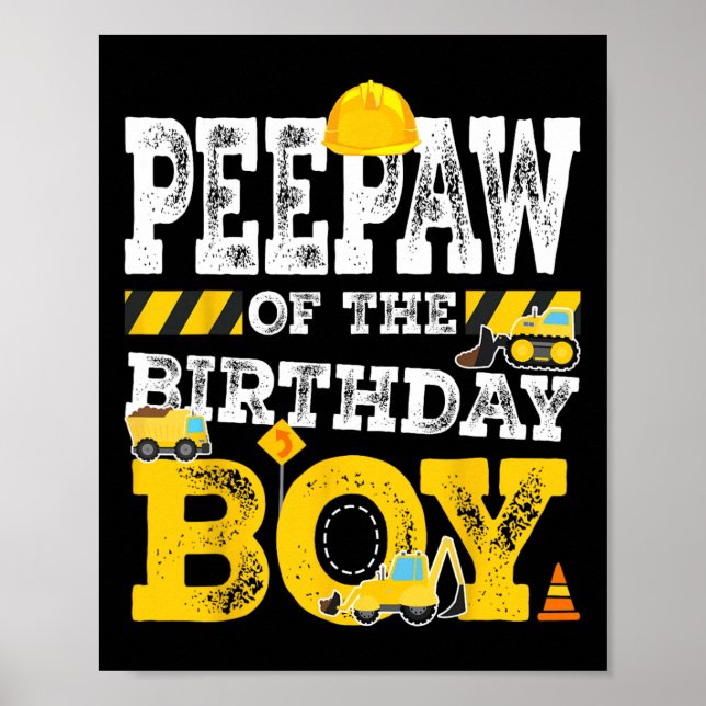 Aw Of The Birthday Boy Matching Family Constructio Poster (Front)