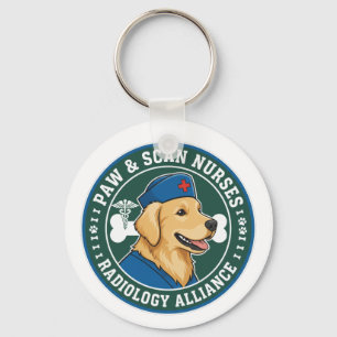 aw & Scan Nurses Radiology Alliance - Golden Retri Keychain