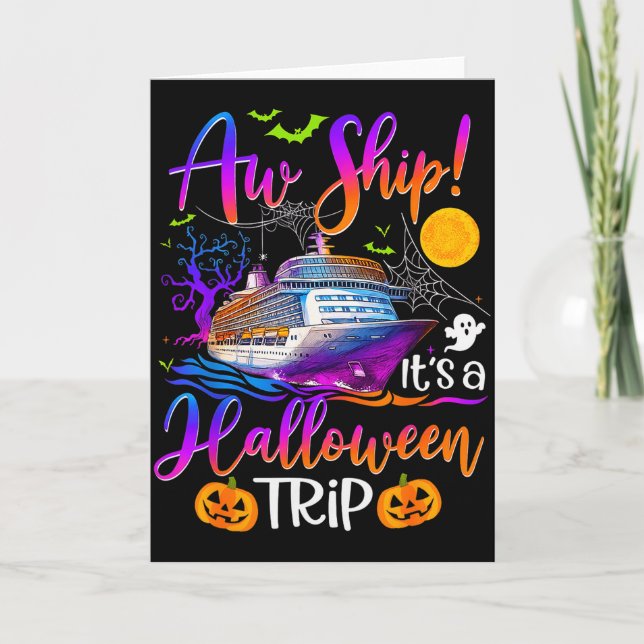 Aw Ship Halloween Family Cruise Crew Family Vacati Card (Front)