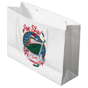 Aw Ship It's A Family Christmas Cruise Trip Large Gift Bag