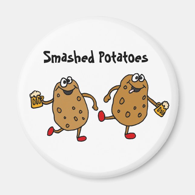 AW- Smashed Potatoes Cartoon Magnet (Front)