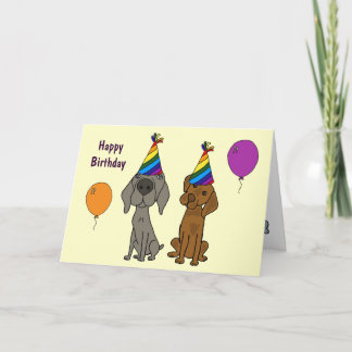 AW- Weimaraner and Pointer Birthday Card
