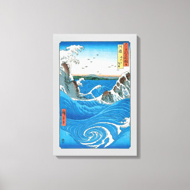 Awa Province, Naruto Whirlpools by Ando Hiroshige Canvas Print (Front)