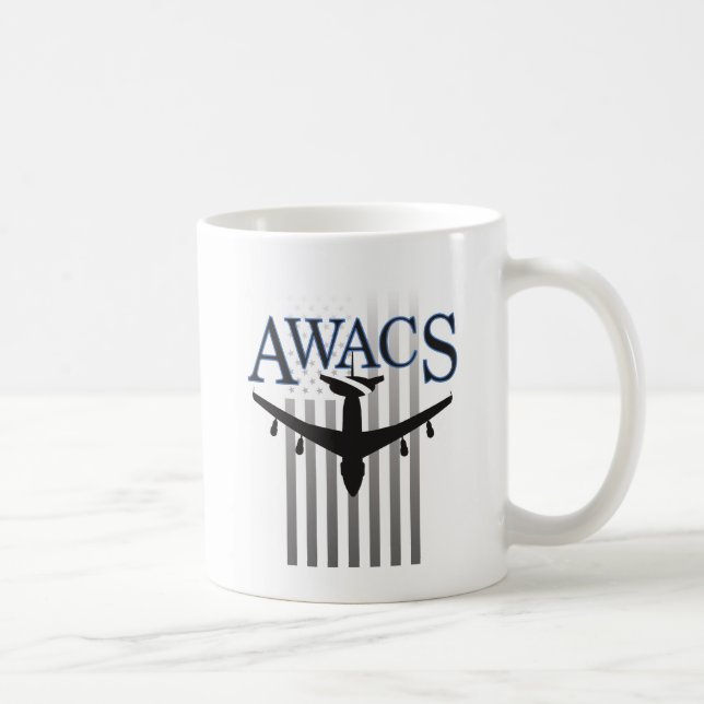 AWACS Sentry and US Flag Coffee Mug (Right)