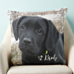 Awaiting Spring - Labrador Puppy - Black Lab Throw Pillow<br><div class="desc">A precious little Black Labrador Puppy waiting for spring . 

Awaiting Spring - Original Artwork by Judy Burrows @ Black Dog Art</div>
