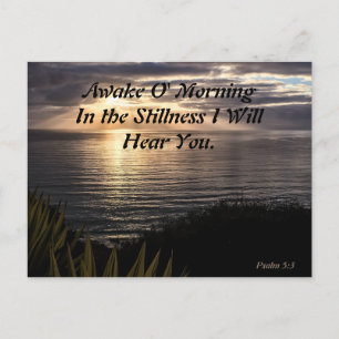 Awake O Morning Psaum 5:3 Sunrise Matte Carte post