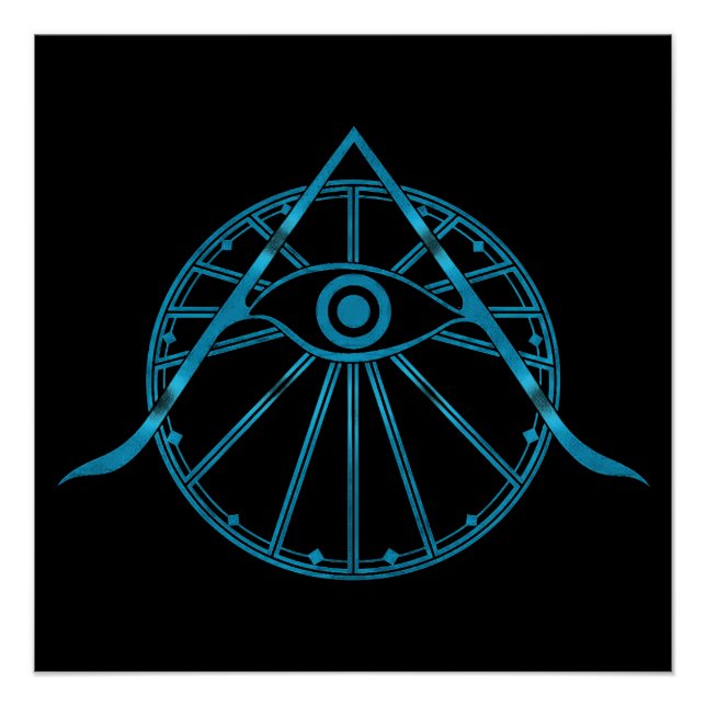 "Awaken" All-Seeing Eye & Sacred Geometry Symbol Poster (Front)