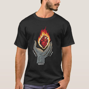 Awaken Inner Flame Sacred Heart Spiritual Graphic T-Shirt