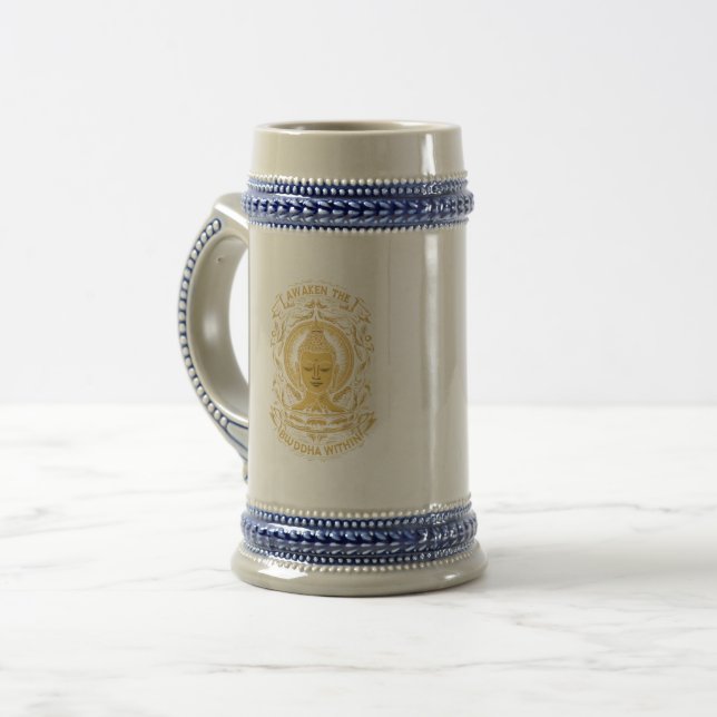 AWAKEN THE BUDDHA WITHIN BEER STEIN (Front Left)