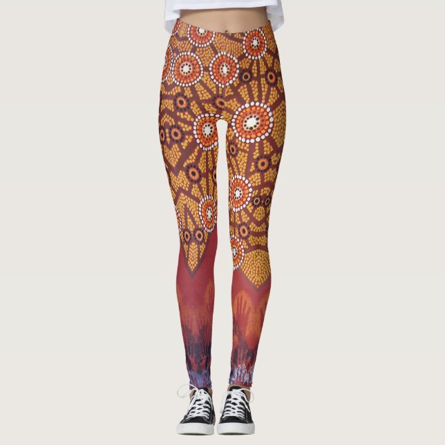 Awakening Aboriginal Dance Leggings (Front)