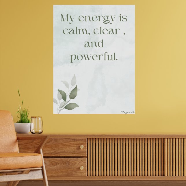 Awakening Energy Inspirational Floral Poster (Living Room 2)