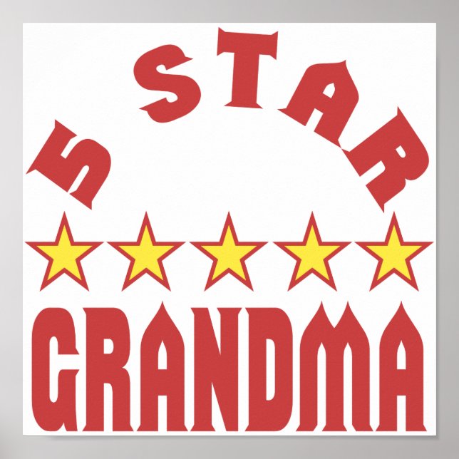 Award 5 Star Grandma Poster (Front)