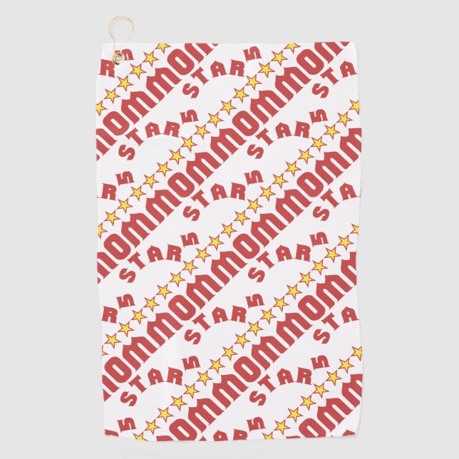 Award 5 Star Mom Tiled Golf Towel (Front)