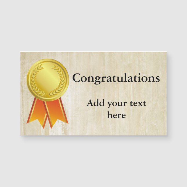 AWARD RIBBON gold I + your backgr. & text (Front)