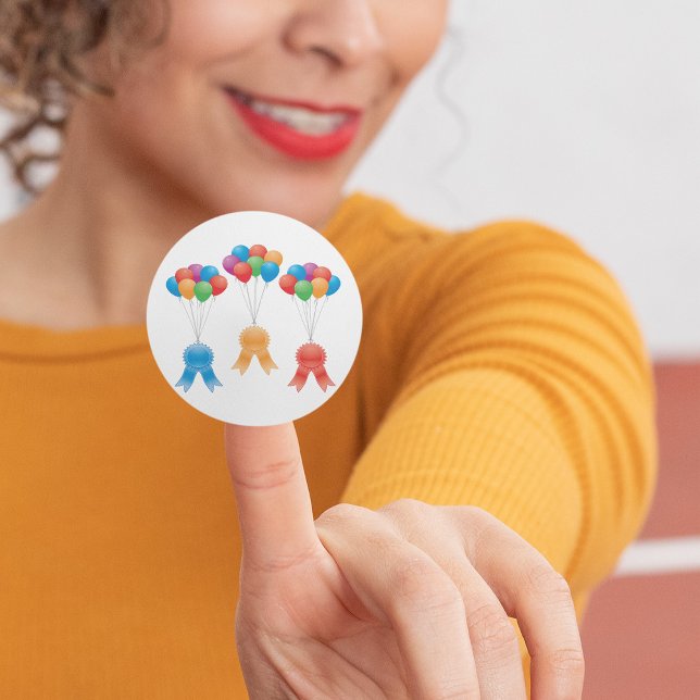 Award Ribbons And Ballons Classic Round Sticker (Creator Uploaded)