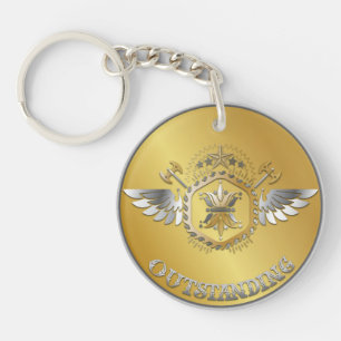 Award Winner Gold Silver Award Personalized NAME Keychain