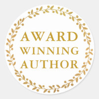 Award Winning Author Writer Book Promo Gold White