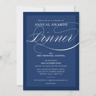 AWARDS DINNER business event elegant navy blue Invitation