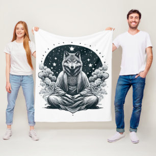 Aware Wolf Fleece Blanket