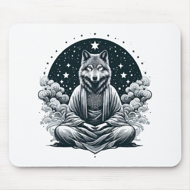 Aware Wolf Mouse Pad (Front)