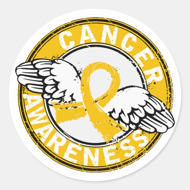 Awareness 14 Childhood Cancer Classic Round Sticker (Front)