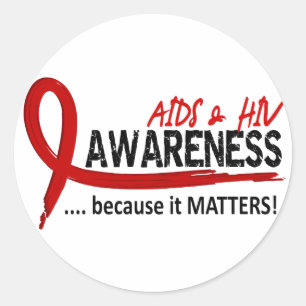 Awareness 2 AIDS Classic Round Sticker