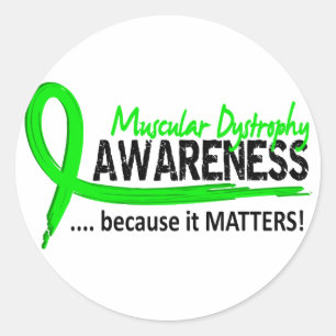 Awareness 2 Muscular Dystrophy Classic Round Sticker