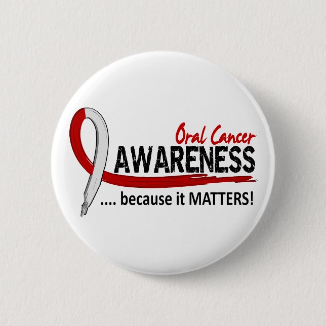 Awareness 2 Oral Cancer Inch Round Button (Front)