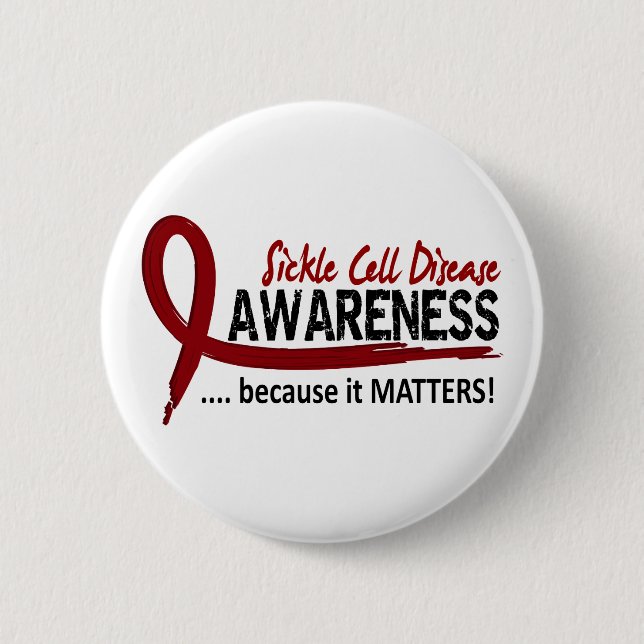 Awareness 2 Sickle Cell Disease Inch Round Button (Front)
