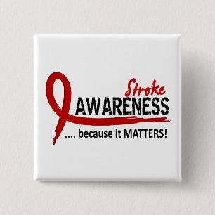 Awareness 2 Stroke Inch Square Button