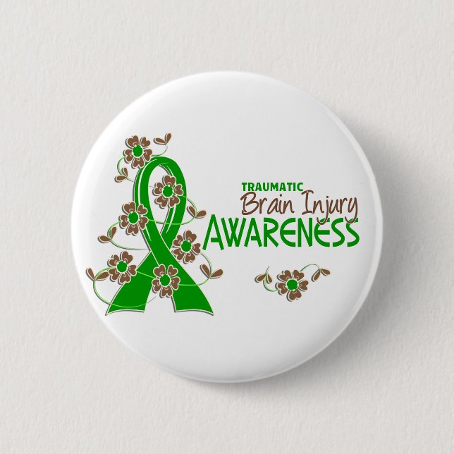 Awareness 6 Traumatic Brain Injury 2 Inch Round Button (Front)