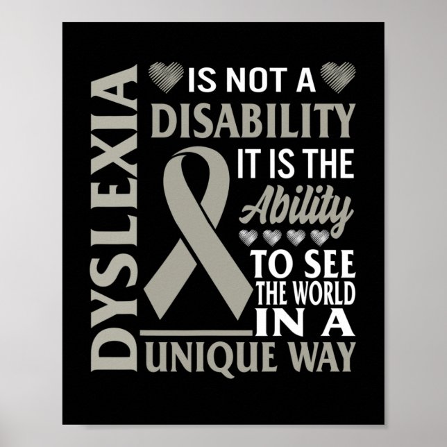 Awareness Ability See World Unique Not Disability  Poster (Front)