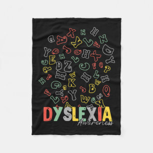 Awareness Alphabet Rainbow Silver Ribbon Retro Fleece Blanket