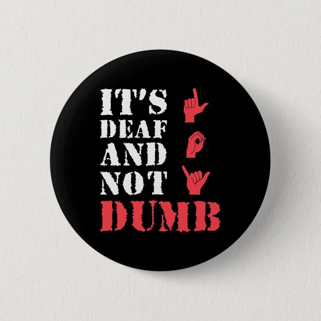 Awareness And Asl Hand Gesture Deaf Pride  2 Inch Round Button (Front)