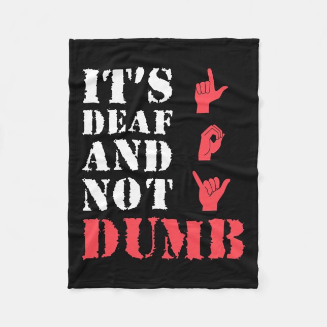 Awareness And Asl Hand Gesture Deaf Pride  Fleece Blanket (Front)