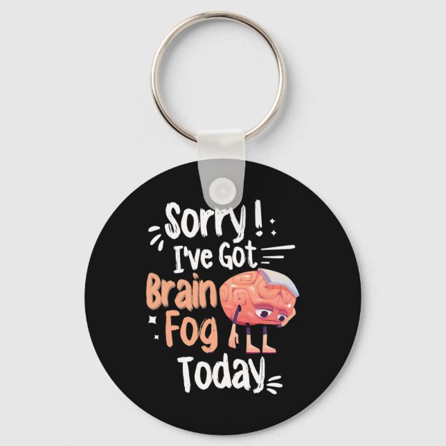 Awareness And Fibro Fog Fibromyalgia Brain Fog  Keychain (Front)