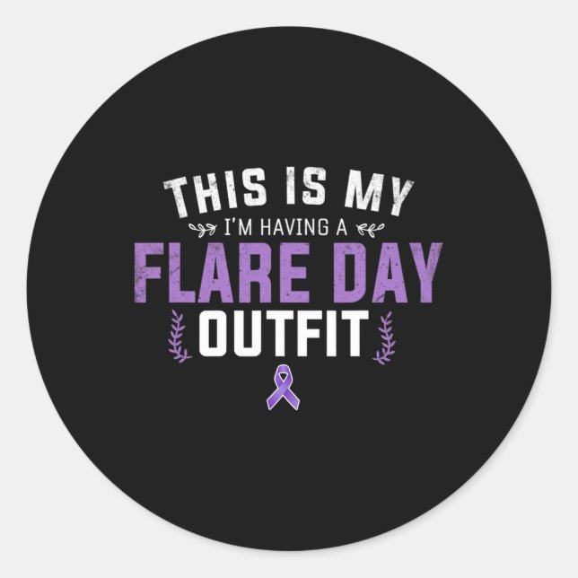 Awareness And Fibromyalgia Spoonie This Is My Flar Classic Round Sticker (Front)