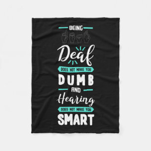 Awareness Asl American Sign Language Hearing Loss Fleece Blanket
