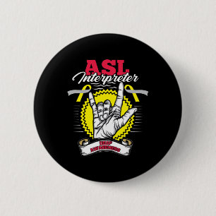 Awareness Asl Deafness Hearing Loss Warrior 2 Inch Round Button