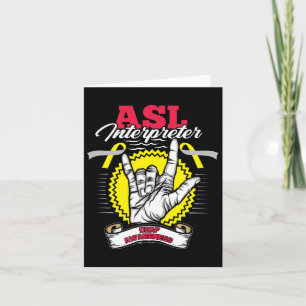 Awareness Asl Deafness Hearing Loss Warrior  Card