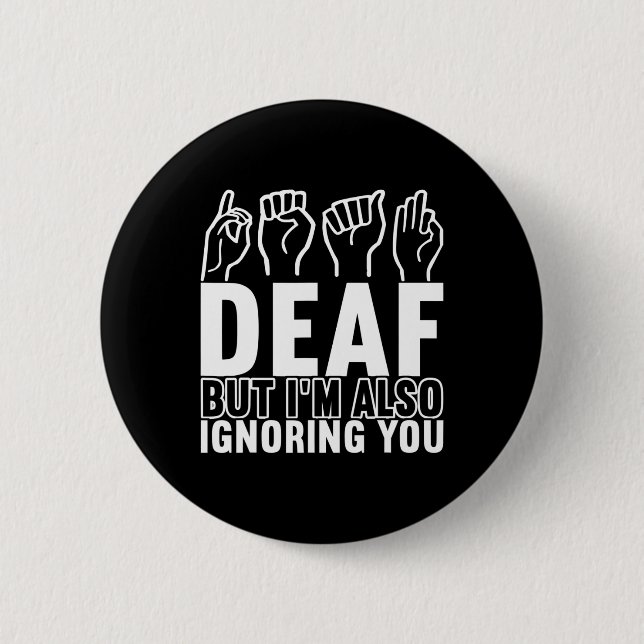 Awareness Asl Sign Language American Sign Language 2 Inch Round Button (Front)