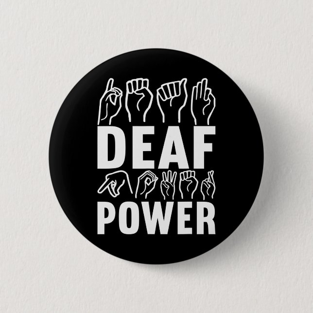 Awareness Asl Sign Language American Sign Language 2 Inch Round Button (Front)