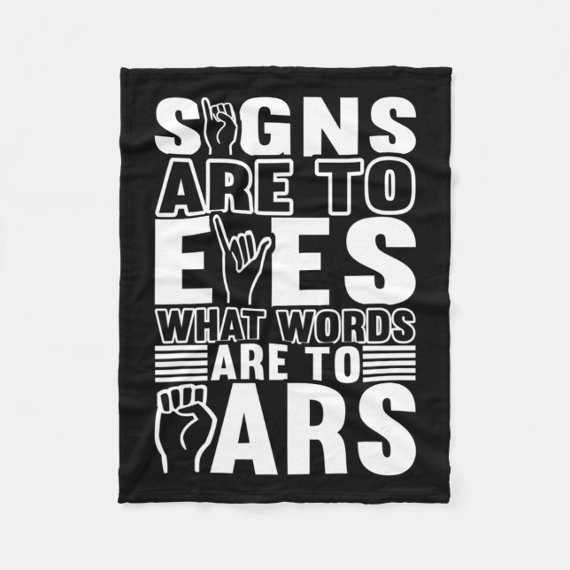 Awareness Asl Sign Language American Sign Language Fleece Blanket (Front)